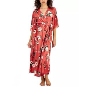INC International Concepts Pink Floral Lace Trim Satin Robe Sz S NWT